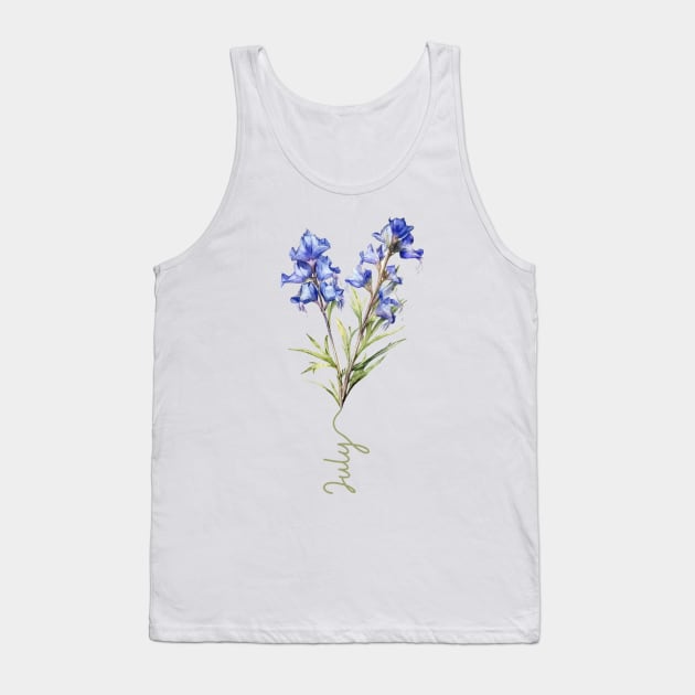 Larkspur - Birth Month Flower for July Tank Top by Mistywisp